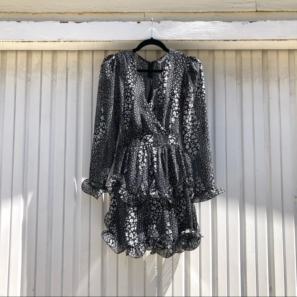 NWT saints + secrets black floral ruffle dress